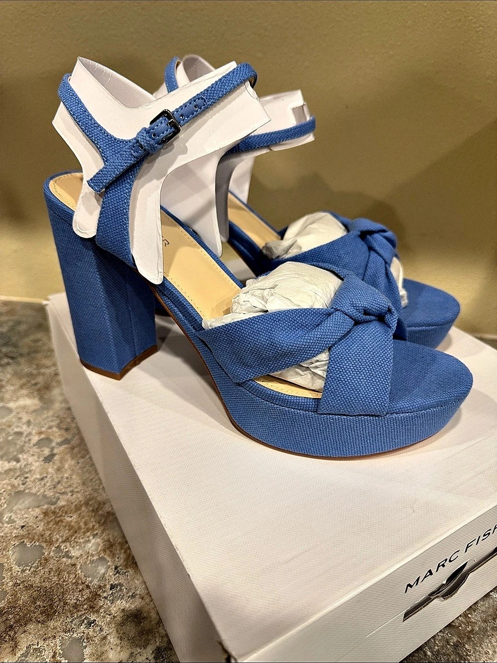 Marc Fisher Blue Platform Heels New